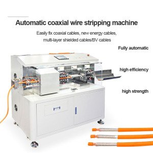 Fully Automatic Coaxial Multi-layer Wire Cutting Stripping Machine Wire Harness 120 Square Thick Cable Rotary Peeling Machine