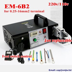 0.25-16mm2 Automatic Electrical Terminal Crimping Machine EM-6B2 EM-6B1 with Exchangeable Die Sets Electric Crimper Tools
