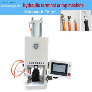 Multi-Function PLC touch screen Hydraulic Cable Lugs Crimping Machine 7-70 mm Square Wire Press Machine