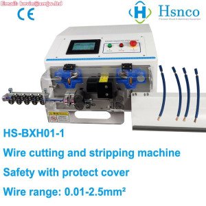 BXH01 1 Line Wire Cutting and Stripping Machine Automatic Wire Peeling Machine with Safety Sensor Protect Cover O.D: max 2.5mm2