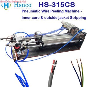 HS-315CS Pneumatic Wire Peeling Machine - inner core   outside jacket Cable Stripping Machine Max Cable O.D : 15mm