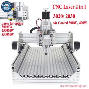 Laser CNC Router 3020 Air Cooled 400W 300W Engraving Marking Machine 5500mw 2 in 1 with ER11 for Wood Plastic Acrylic PCB Steel