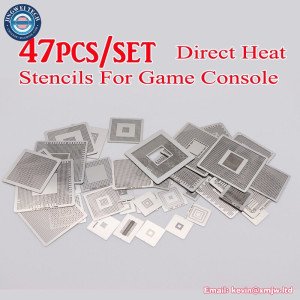 47pcs/lot Direct Heat BGA Reballing Stencils Universal For Game Console PS3 CPU PS4 GPU XBOX CXD WII For SMT SMD Chip Rpair