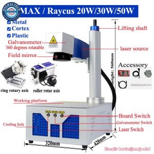 Raycus MAX 50W 30W 20W Fiber Laser Marking Machine Desktop Metal Gold Silver Ring Jewelry Aluminum Stainless Steel Engraver Tool